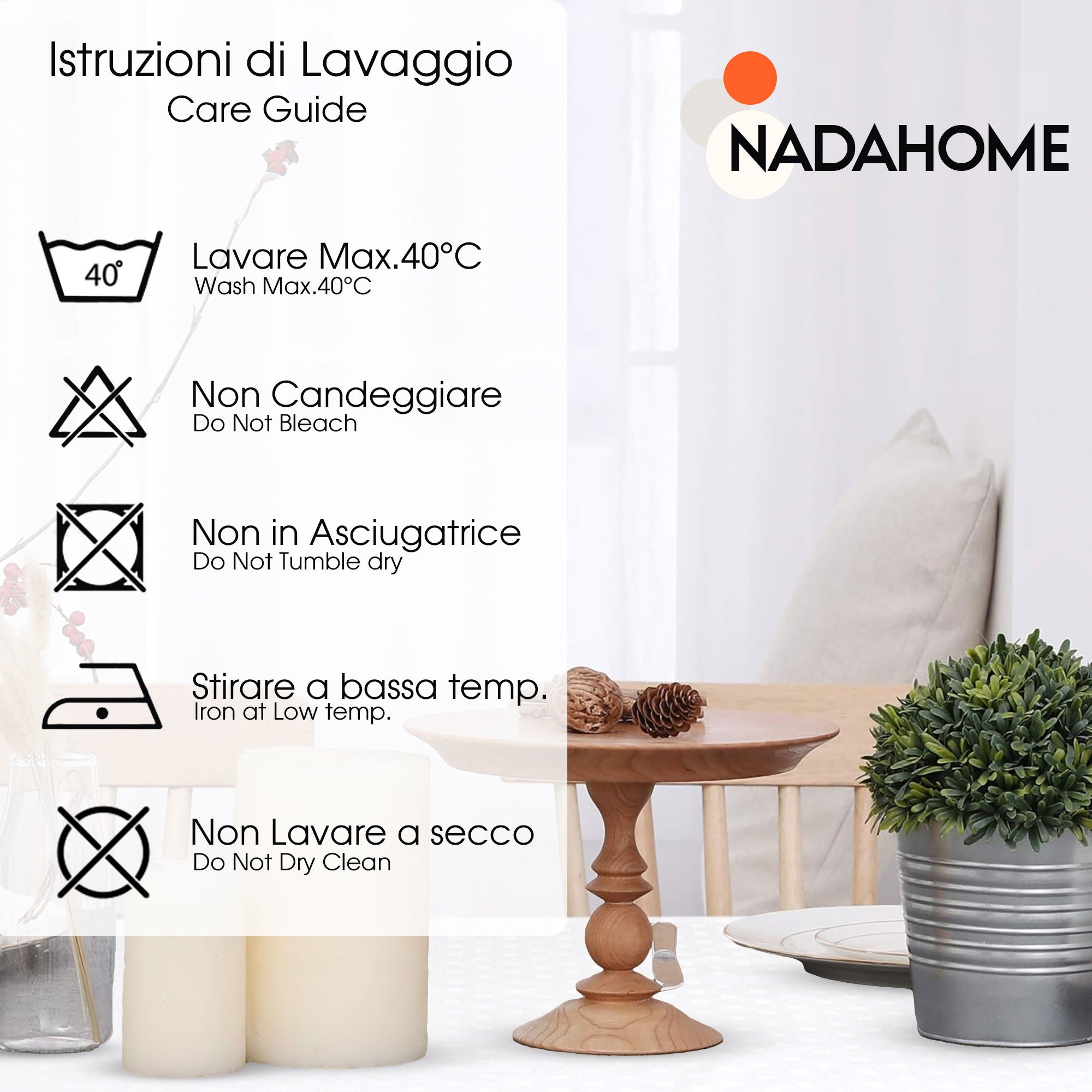 Tovaglia Servizio da Tavola + Tovaglioli 18 Posti Damina in Cotone 0542