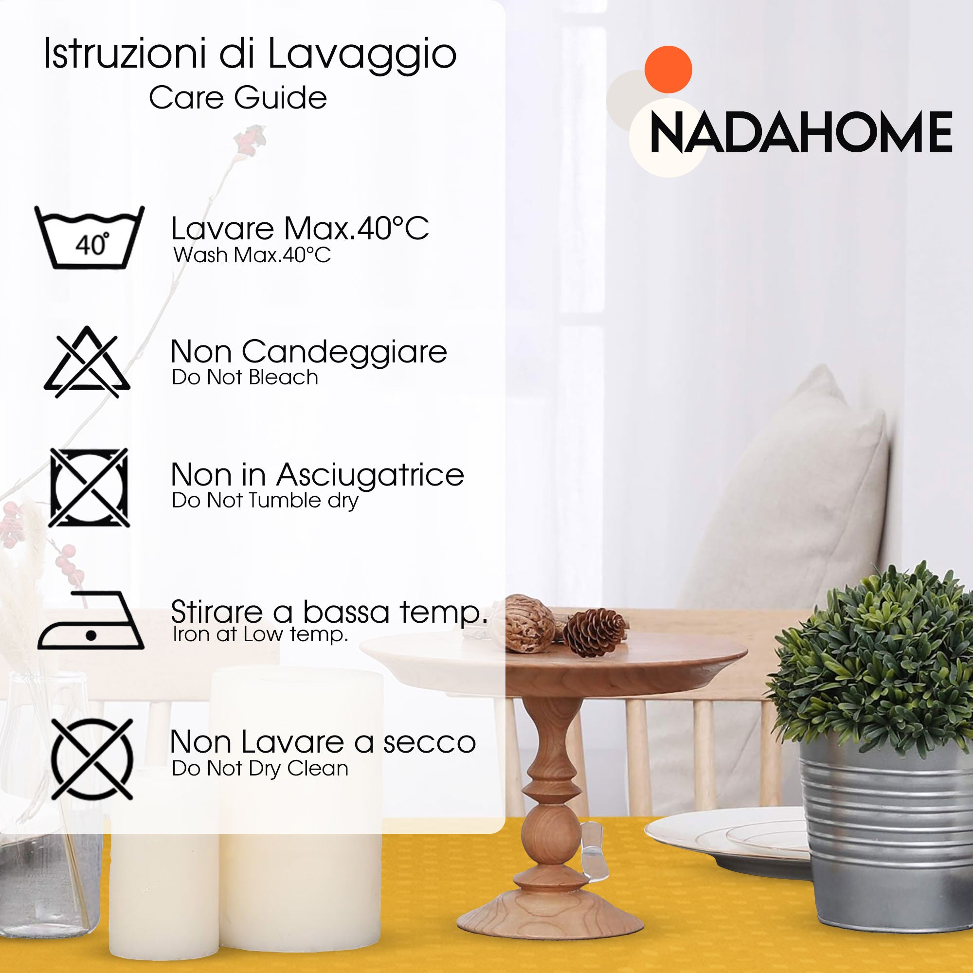 Tovaglia Servizio da Tavola + Tovaglioli 18 Posti Damina in Cotone 0542