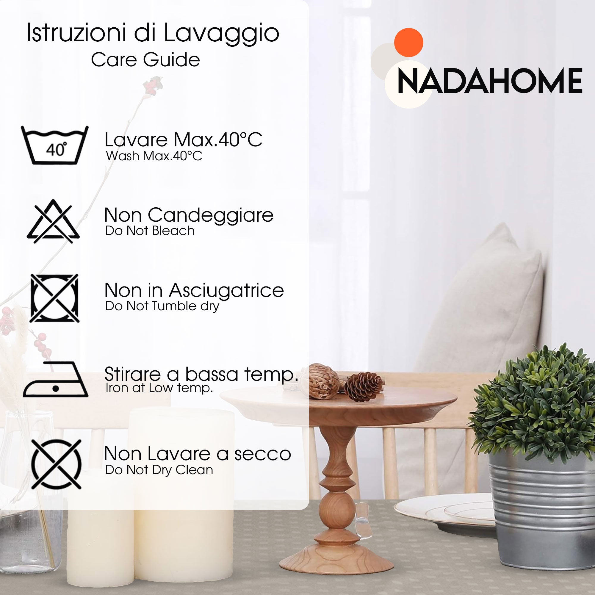 Tovaglia Servizio da Tavola + Tovaglioli 18 Posti Damina in Cotone 0542