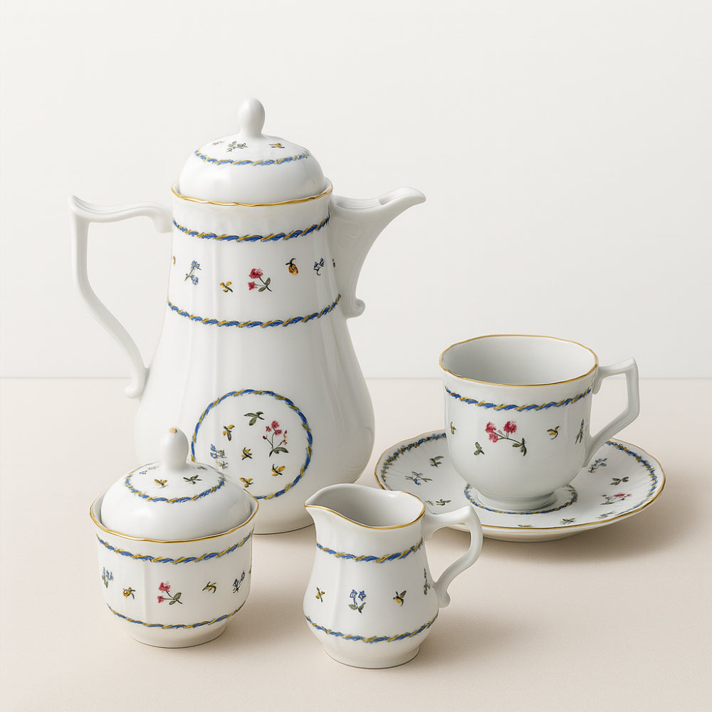 Atelier Sarti Set 14pz Tazzine Caffè Germogli Blu