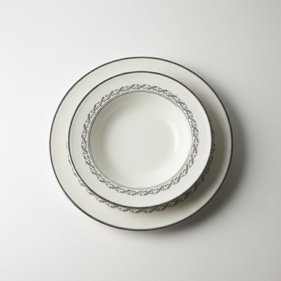 Noritake Westover Platinum Set Tavola Porcellana Piatto Piano / Fondo