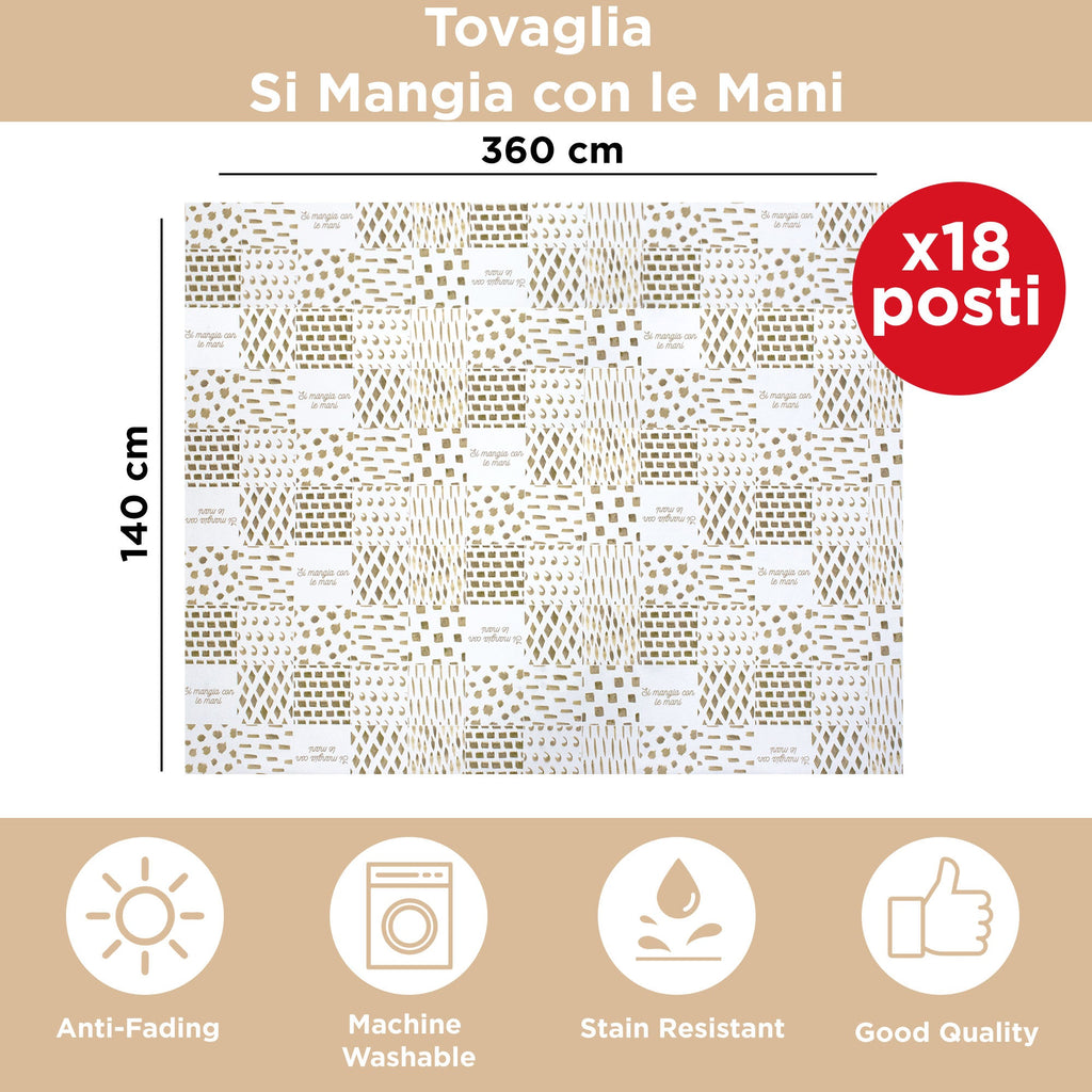 Tovaglia antimacchia copritavolo impermeabile x18 stampa Geometrica 140x360 6932