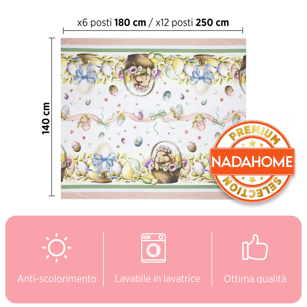 Copritavolo Pasquale in cotone tovaglia Pasqua primaverile varie misure 7029