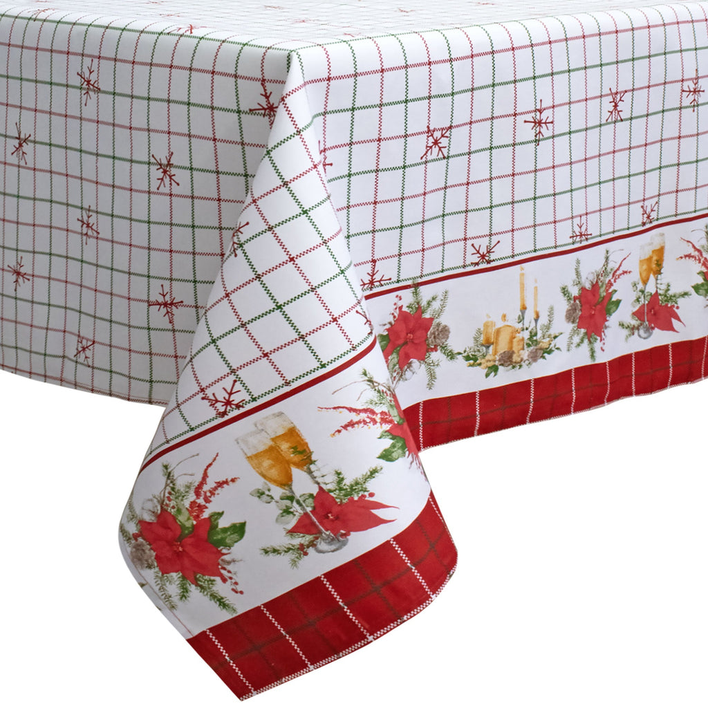 Tovaglia Natalizia in Rasatello Made in Italy Decoro Natale varie misure 7132