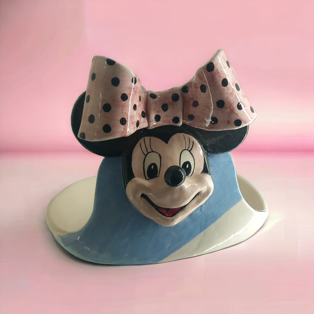 Arthesiana Centro Tavola Porta Bon Bon Minnie Ceramica H 25 cm