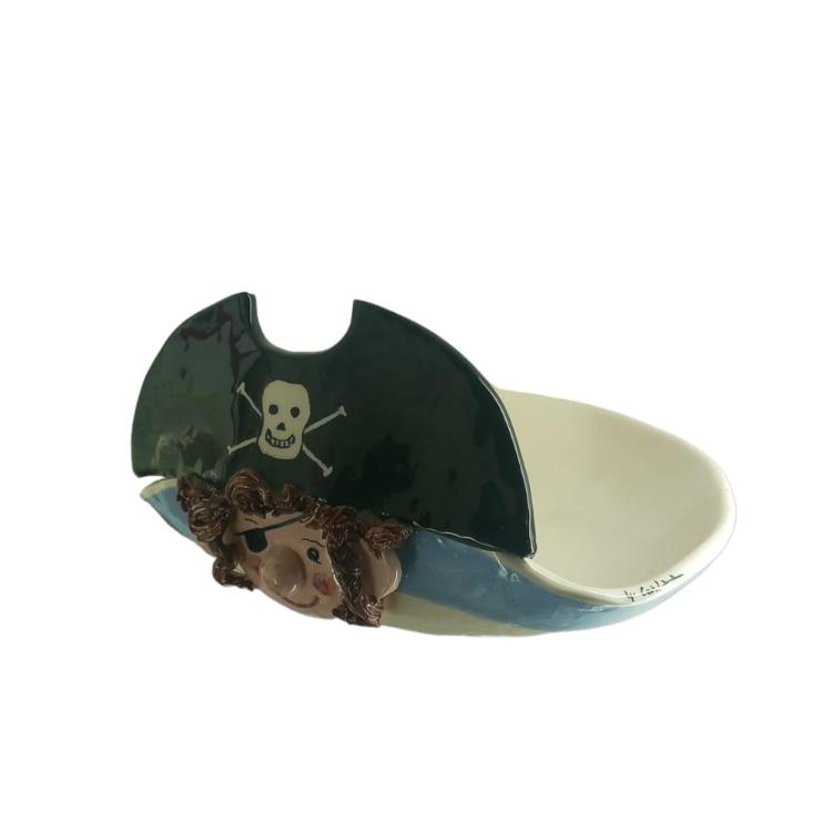 Arthesiana Centro Tavola Porta Bon Bon Pirata Ceramica 27,5 cm