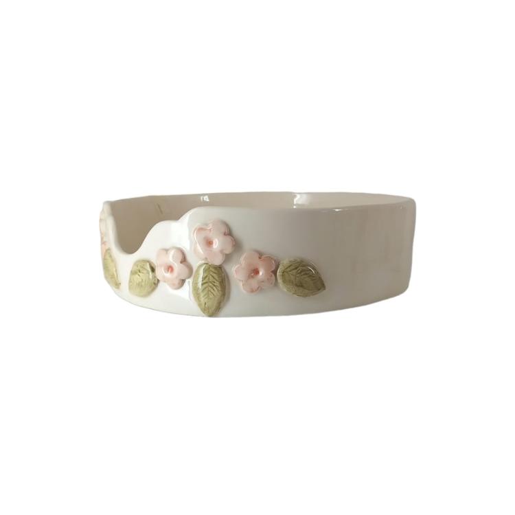 Arthesiana Porta Piatti Ceramica Fiori Decoro Floreale Ø 25 cm