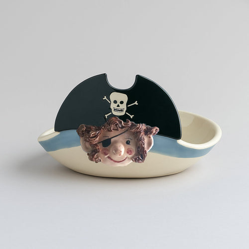 Arthesiana Centro Tavola Porta Bon Bon Pirata Ceramica 27,5 cm