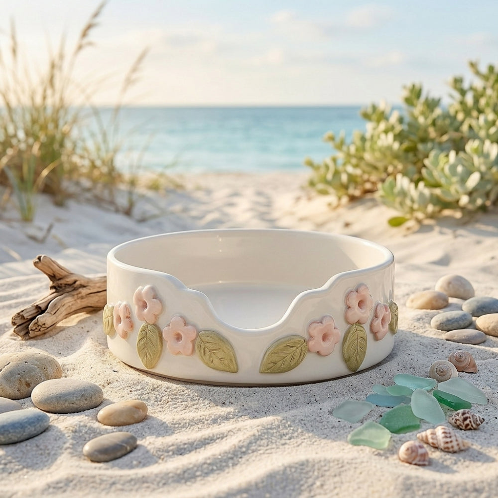 Arthesiana Porta Piatti Ceramica Fiori Decoro Floreale Ø 25 cm