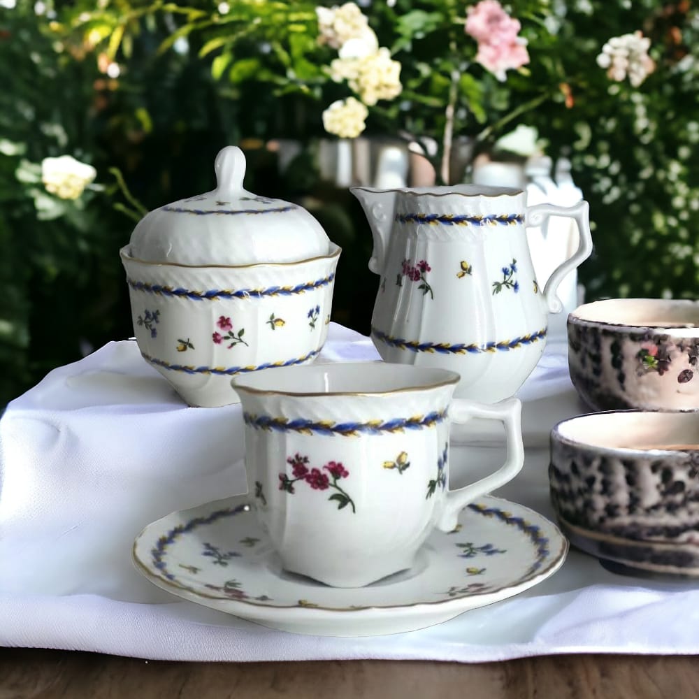 Atelier Sarti Set 14pz Tazzine Caffè Germogli Blu