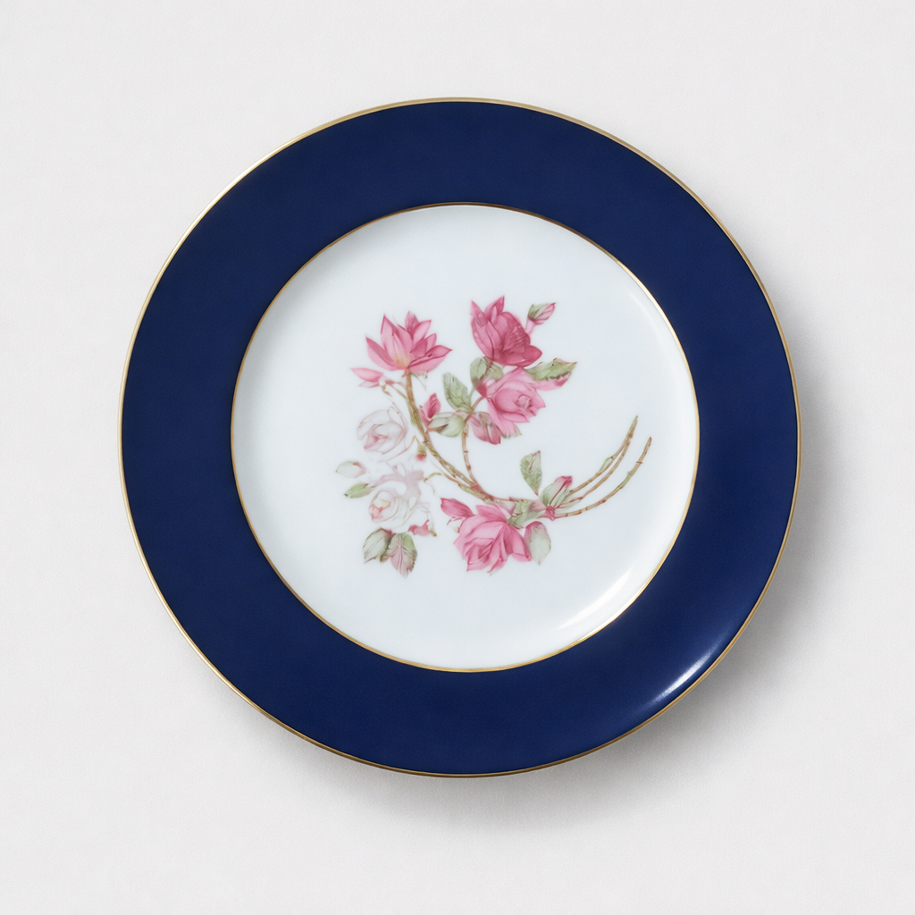Aynsley - Piatto Blu Cobalto 21 cm Orchid Rose