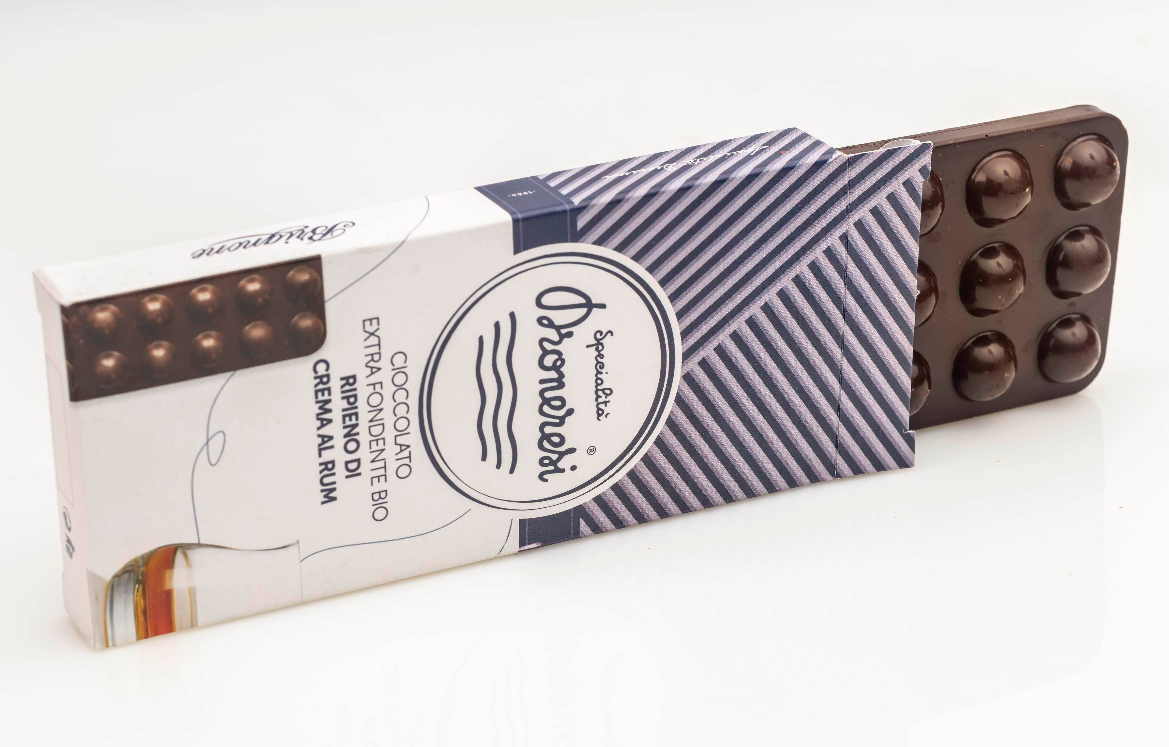 Droneretta - Tavoletta di cioccolato fondente ripiena di cioccolato al rhum - 90 g