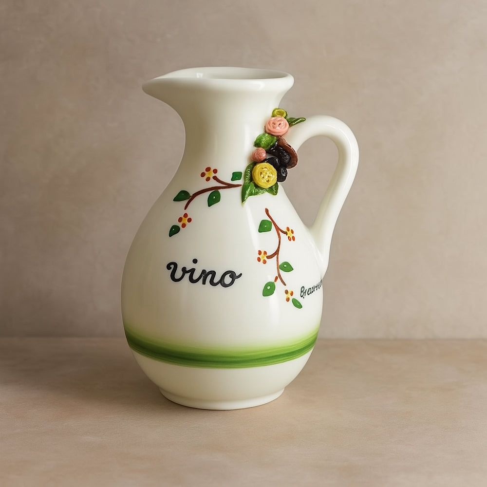 Vietri Brocchetta Vino Fruttini Ceramica Vietrese Dipinta H 15×11 cm