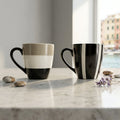 Bruno Evrard Mug 2pz Coppia Ceramica Black & White Design Moderno