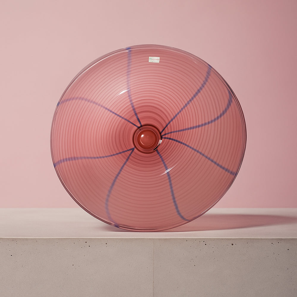 Michielotto Centrotavola Vetro Rosa Girali Ø 39 cm Decorativo