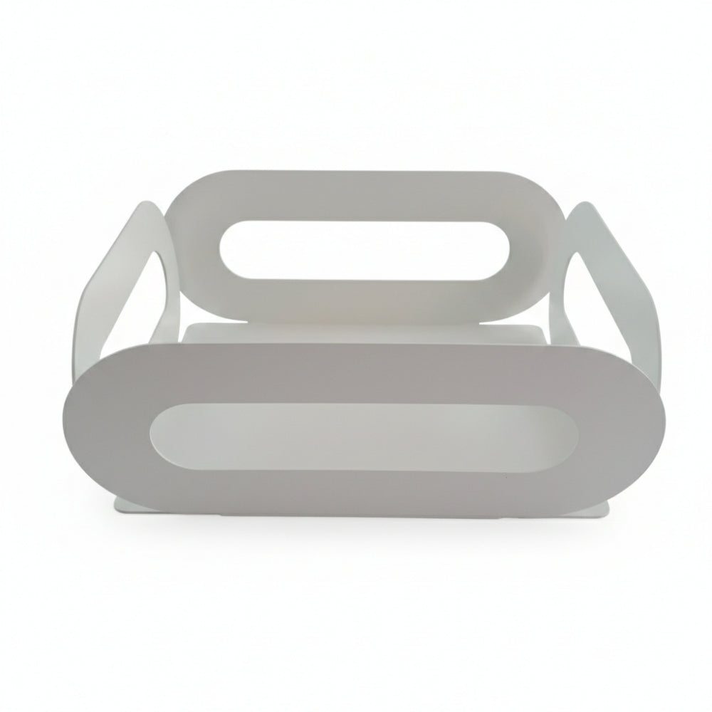 Negò Centrotavola Vassoio Fruttiera in Metallo Bianco 27x21 cm