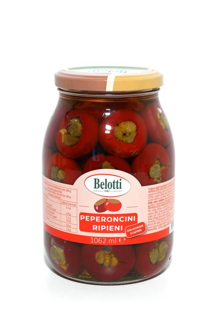 BELOTTI VASO PEPERONCINI RIPIENI CAPPERI E ACCIUGHE 1062ml