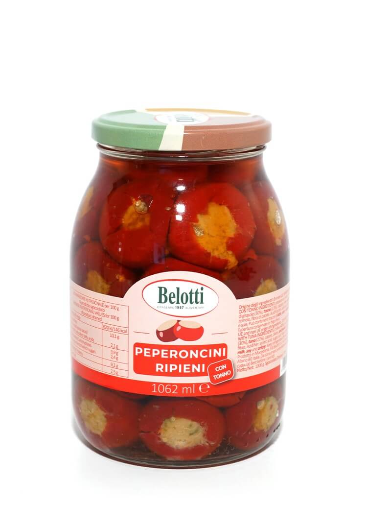 BELOTTI VASO PEPERONCINI RIPIENI TONNO OLIO GIRASOLE  1062ml