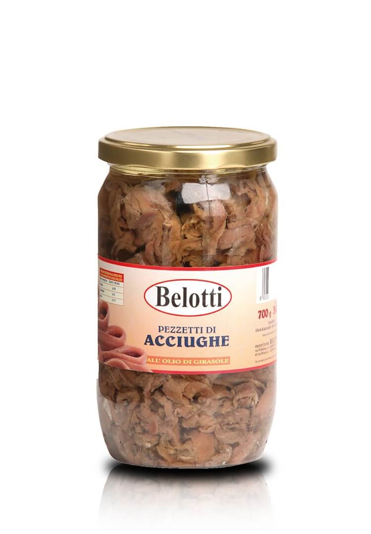 BELOTTI VASO PEZZETTI DI ACCIUGHE OLIO GIRASOLE 720ml