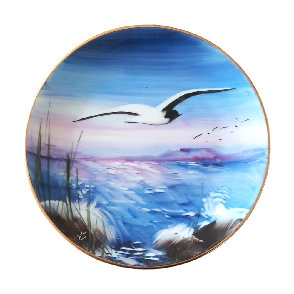 La Galleria Piatto Decorativo Gabbiano all’Alba Porcellana Ø19 cm