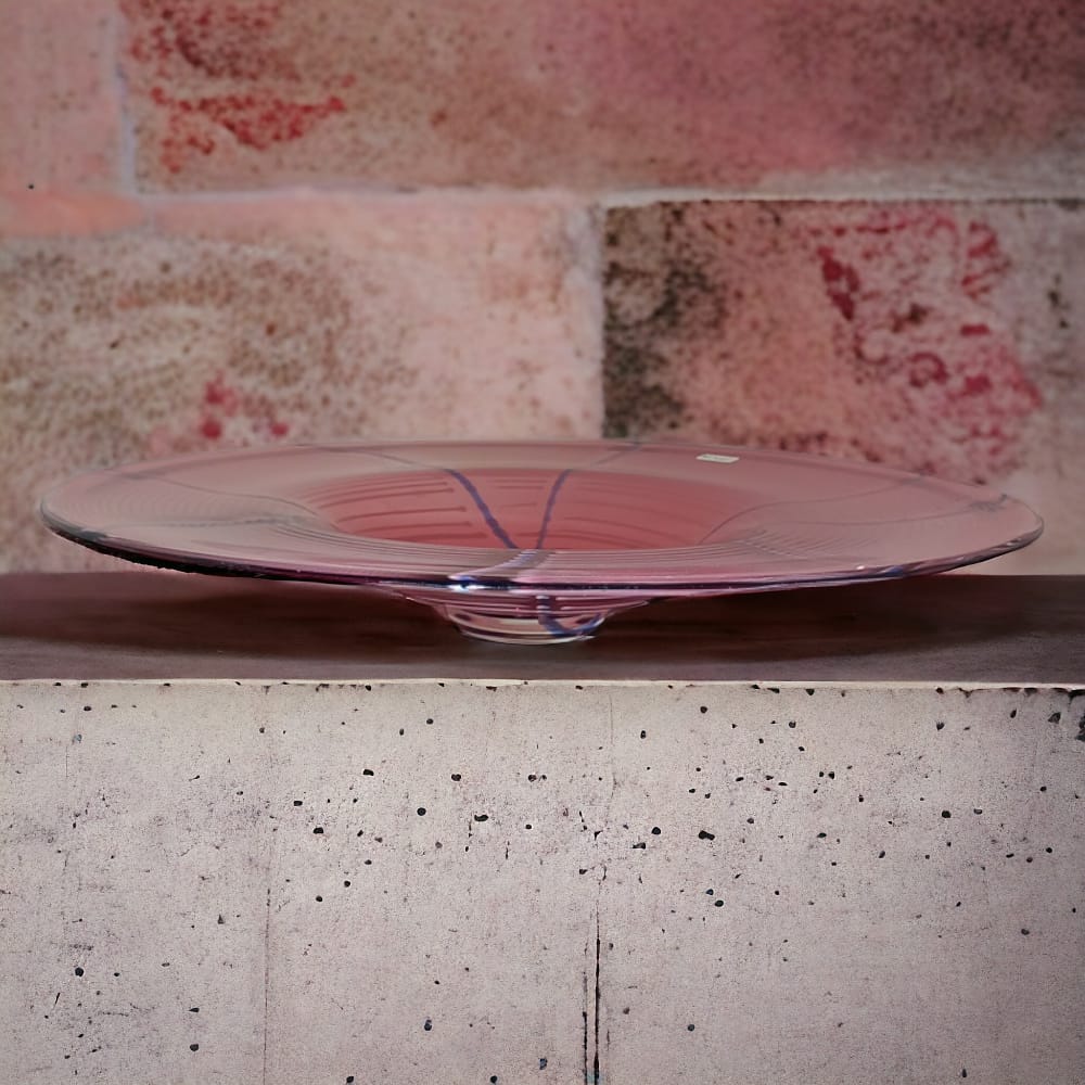 Michielotto Centrotavola Vetro Rosa Girali Ø 39 cm Decorativo