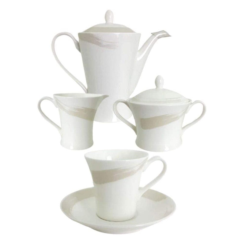 Narumi Set 11 pz tazzine caffè Pearl Brush in Bone China