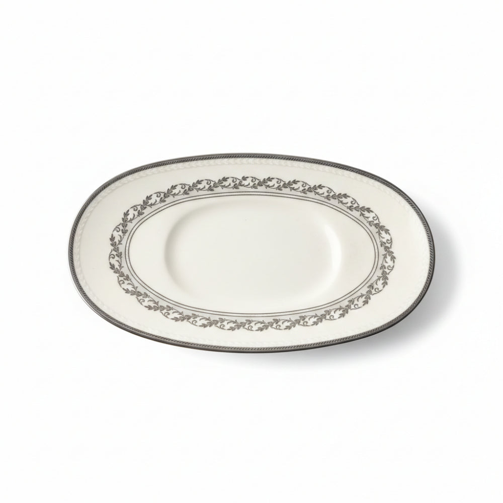 Noritake Westover Platinum Piatto Ovale Porcellana 23x13 cm