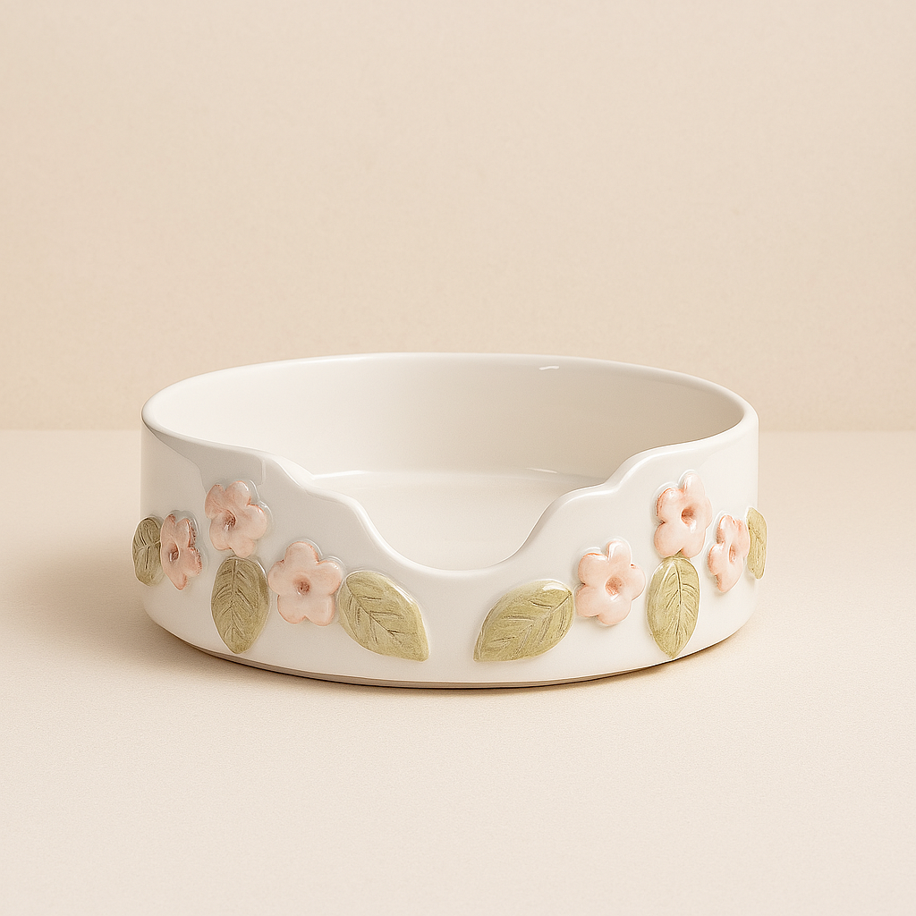 Arthesiana Porta Piatti Ceramica Fiori Decoro Floreale Ø 25 cm