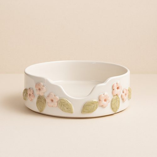 Arthesiana Porta Piatti Ceramica Fiori Decoro Floreale Ø 25 cm