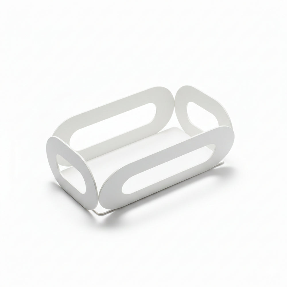 Negò Portabicchieri in Metallo Bianco 17x8,5 cm