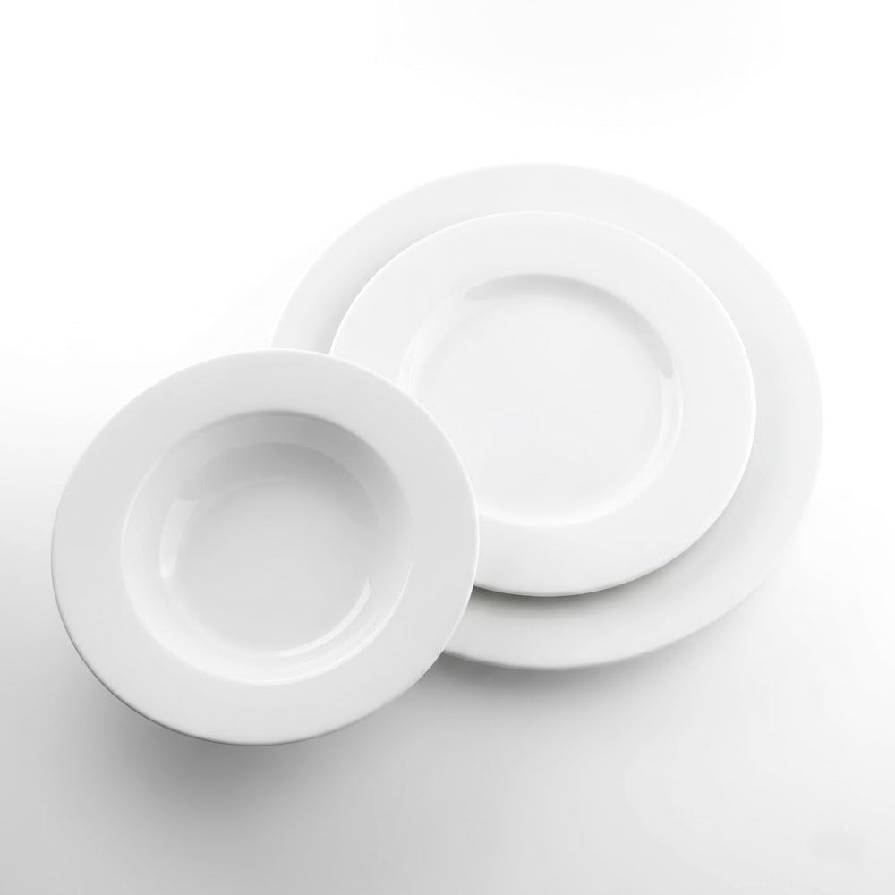 Modih Fine Porcelain Servizio Posto Tavola 3pz in Porcellana Bianca