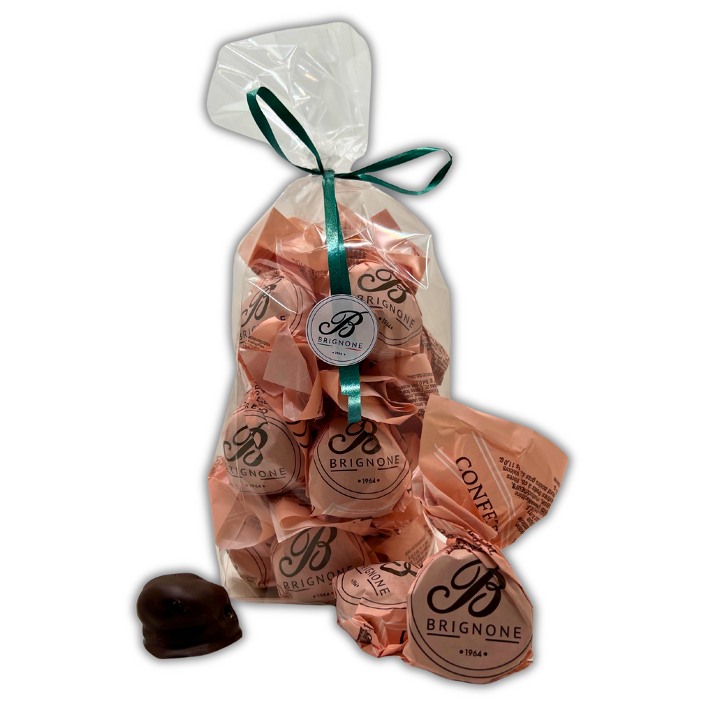 Praline PescAmaretto - Cioccolatini artigianali al gusto di Pesche Ripiene