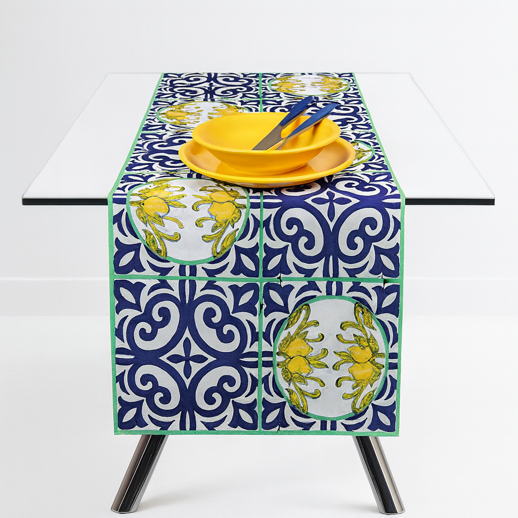 Excelsa Runner Amalfi Limoni in Cotone 140x45 cm