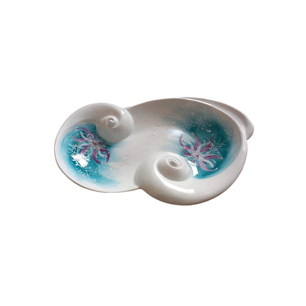 Sharon Centrotavola Porcellana Anemone Decor Floreale Cm 35,5x23