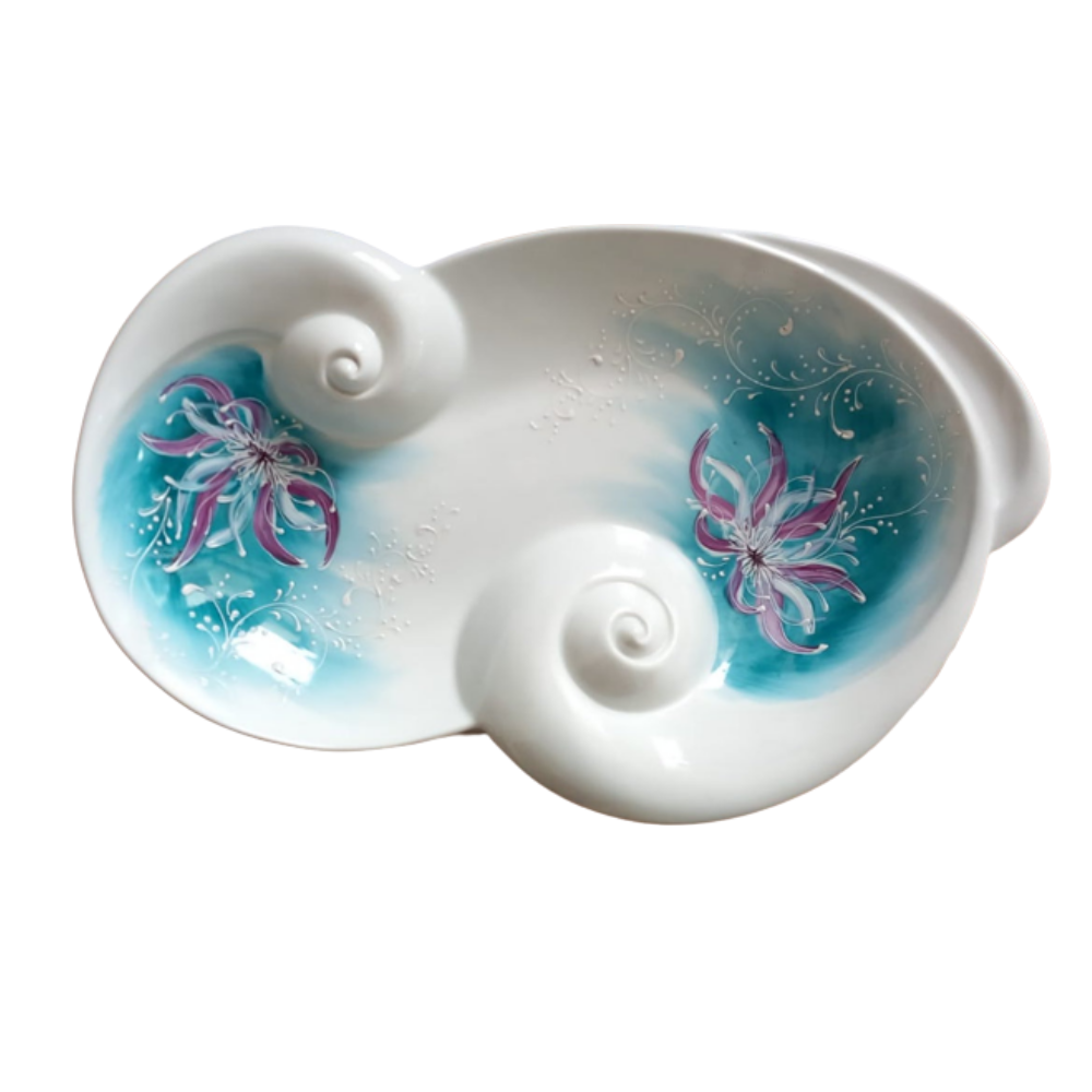Sharon Centrotavola Porcellana Anemone Decor Floreale Cm 35,5x23