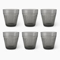 Zafferano Set 6 Bicchieri Tumbler Fumè Vetro H 9 cm Ø 9,3 cm