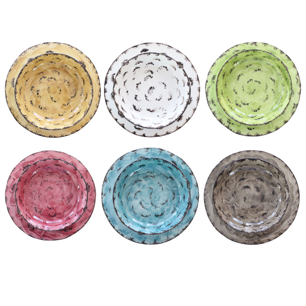 Zampiva Servizio Piatti 18 pz Ceramica Colorata Maculato