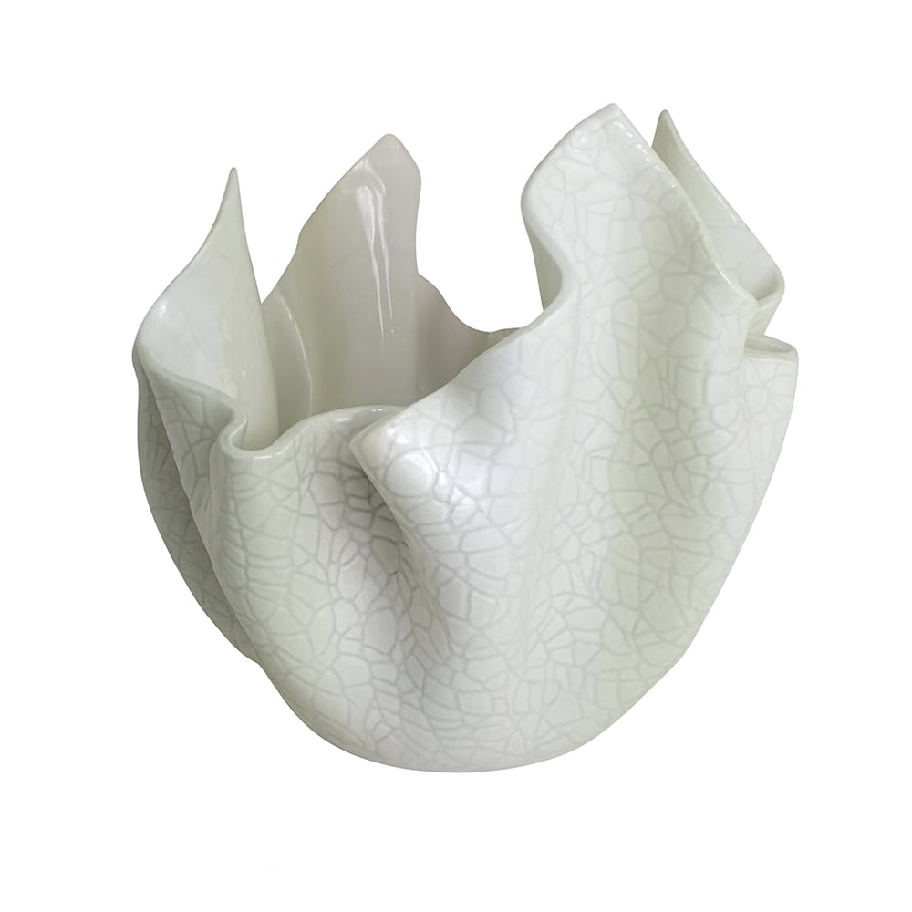 Zampiva Centrotavola Coccodrillo Bianco Ceramica 25x25 cm