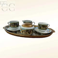 Botticelli-la Primavera-Tazzine da caffè con vassoio e set a servire porcellana Weissestal