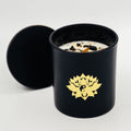 Candela Tao con Cristalli e Stoppino in Legno - Cacao e Patchouli