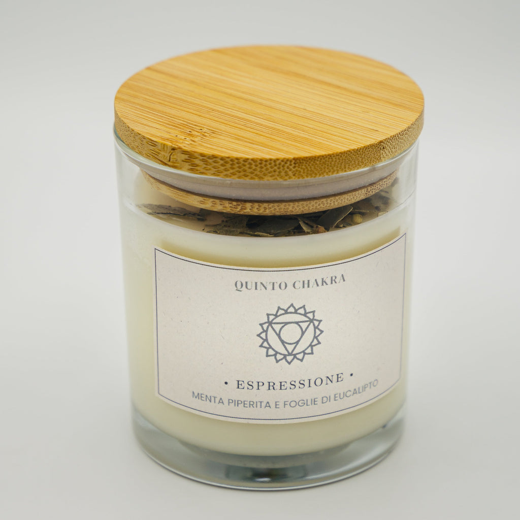 Candela Espressione Quinto Chakra - Menta e Eucalipto