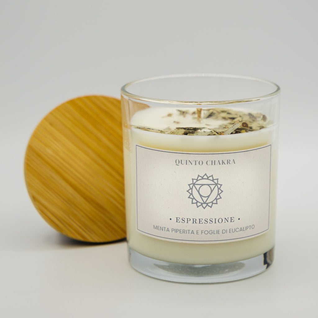 Candela Espressione Quinto Chakra - Menta e Eucalipto