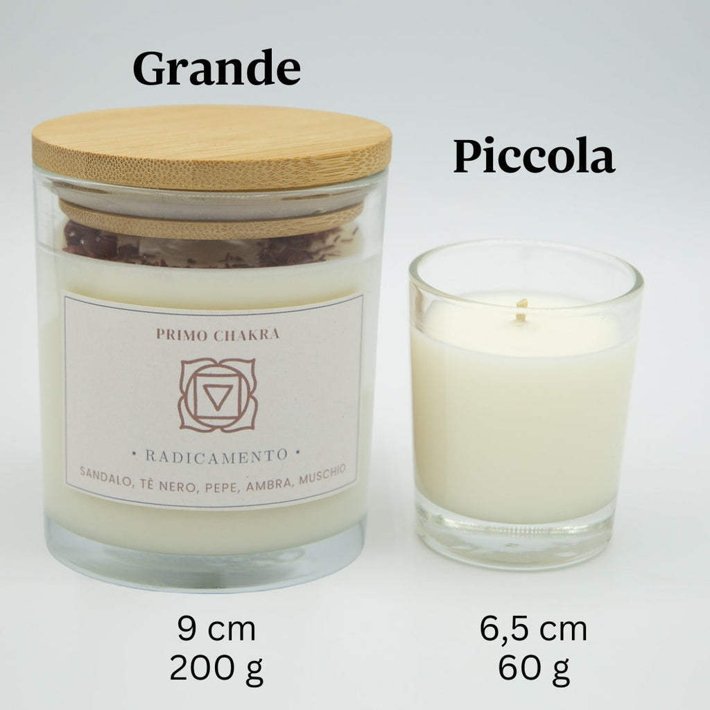 Candela Radicamento Primo Chakra - Sandalo, Tè Nero e Pepe