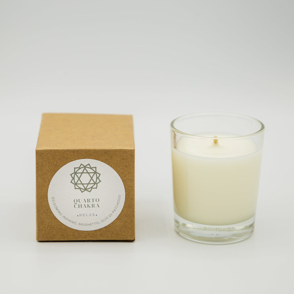 Candela Relax Quarto Chakra - Gelsomino, Mughetto e Patchouli