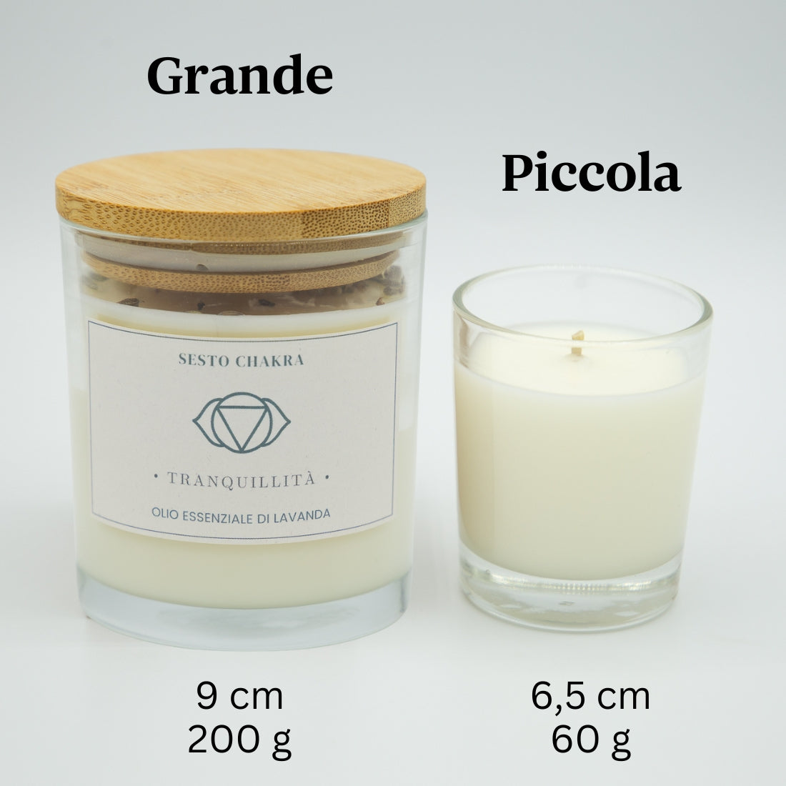 Candela Tranquillità Sesto Chakra - Olio Essenziale di Lavanda