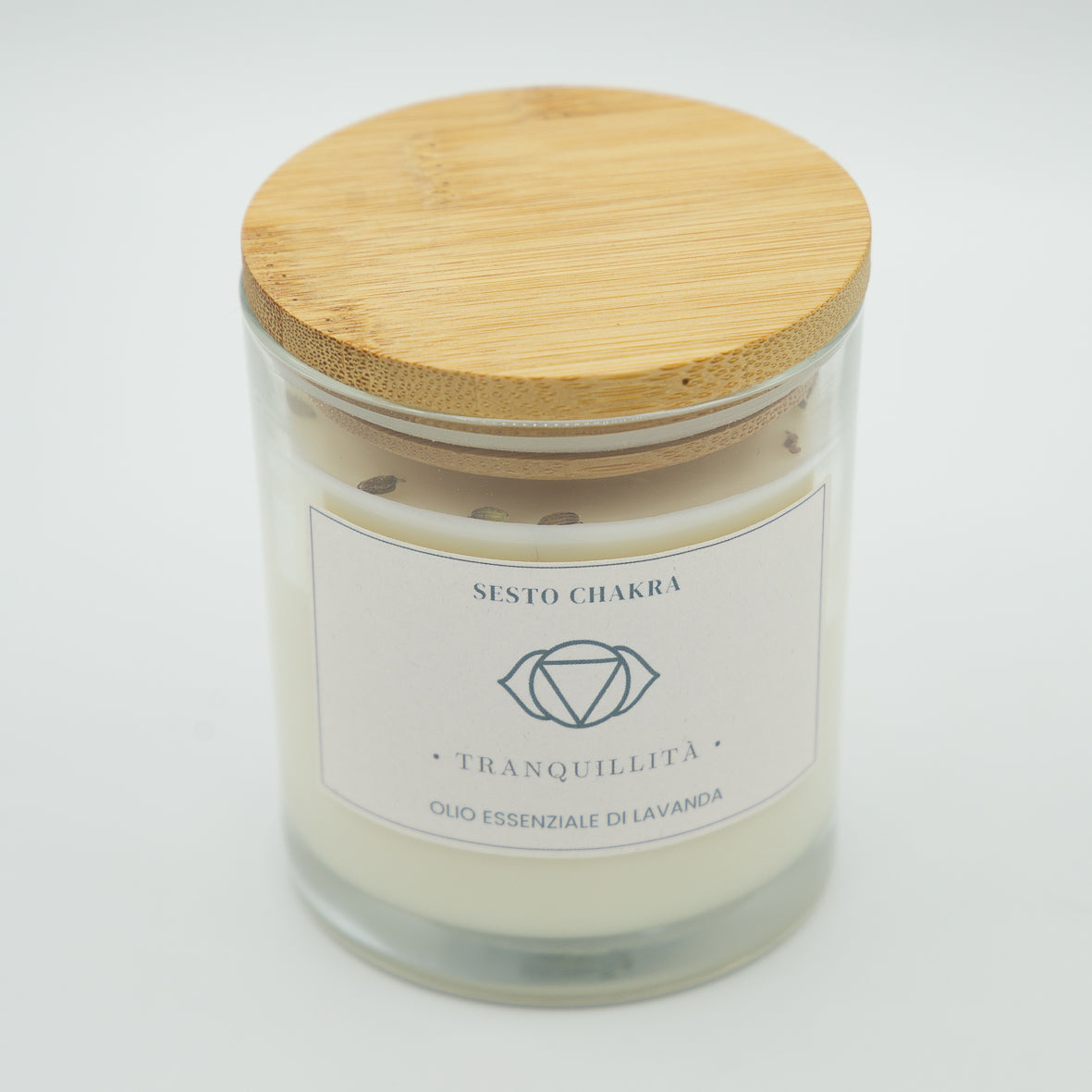 Candela Tranquillità Sesto Chakra - Olio Essenziale di Lavanda