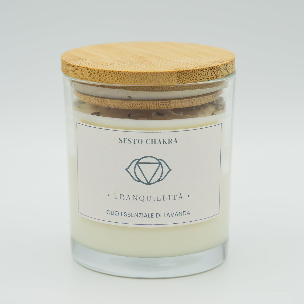 Candela Tranquillità Sesto Chakra - Olio Essenziale di Lavanda