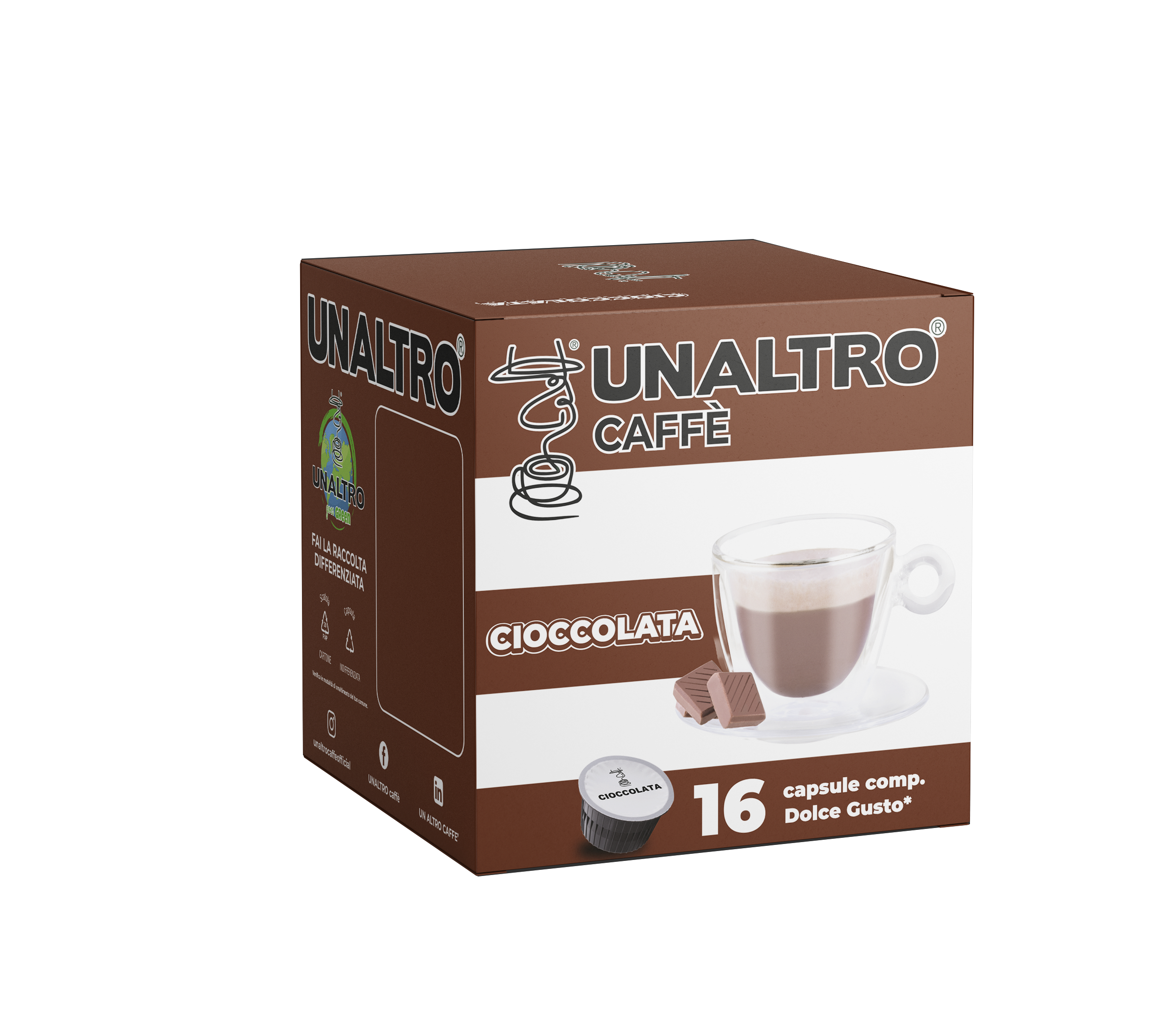16 CAPSULE DOLCE GUSTO®  UNALTRO CAFFE MISCELA CIOCCOLATA.
