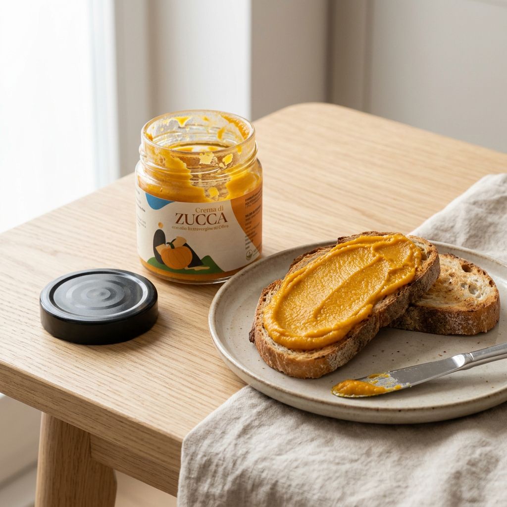 Crema di Zucca con Olio EVO Artigianale - Antipasto Mediterraneo