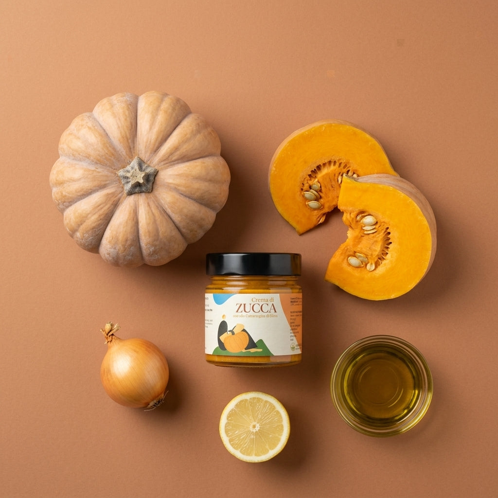Crema di Zucca con Olio EVO Artigianale - Antipasto Mediterraneo
